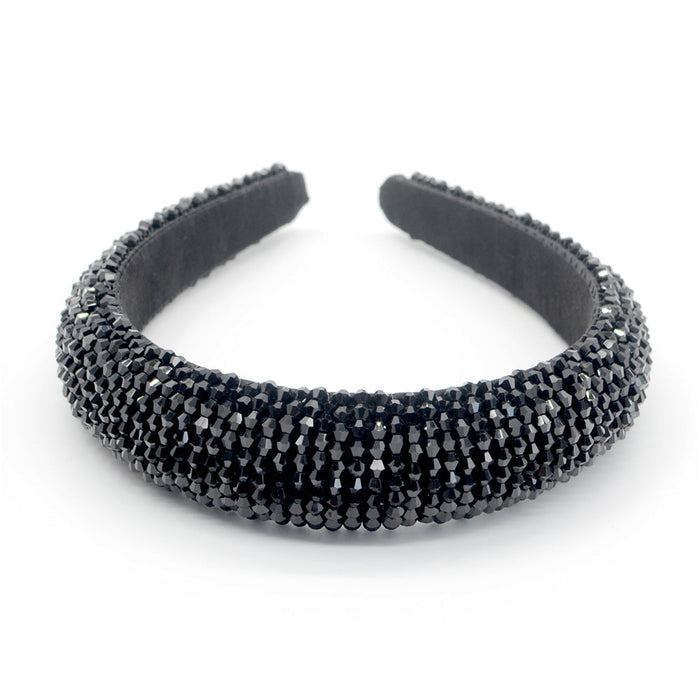 Wholesale flannel sponge crystal headband JDC-HD-Yul018 Headband 雨灵 black Wholesale Jewelry JoyasDeChina Joyas De China