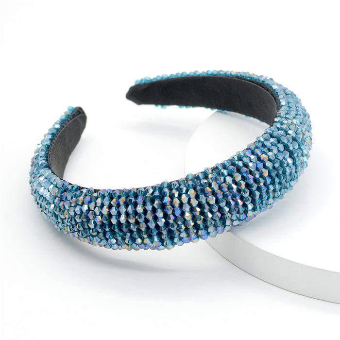 Wholesale flannel sponge crystal headband JDC-HD-Yul018 Headband 雨灵 blue B Wholesale Jewelry JoyasDeChina Joyas De China