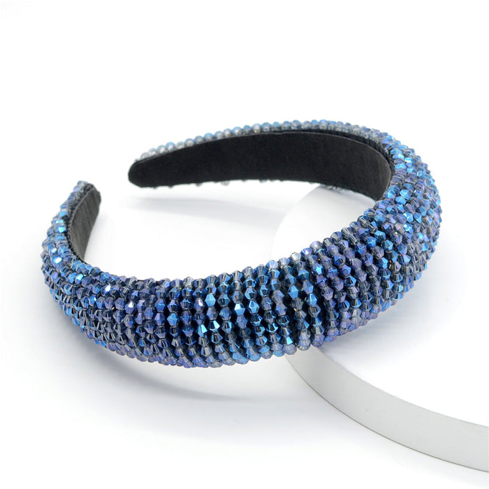 Wholesale flannel sponge crystal headband JDC-HD-Yul018 Headband 雨灵 blue D Wholesale Jewelry JoyasDeChina Joyas De China