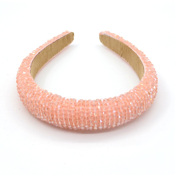 Wholesale flannel sponge crystal headband JDC-HD-Yul018 Headband 雨灵 pink Wholesale Jewelry JoyasDeChina Joyas De China