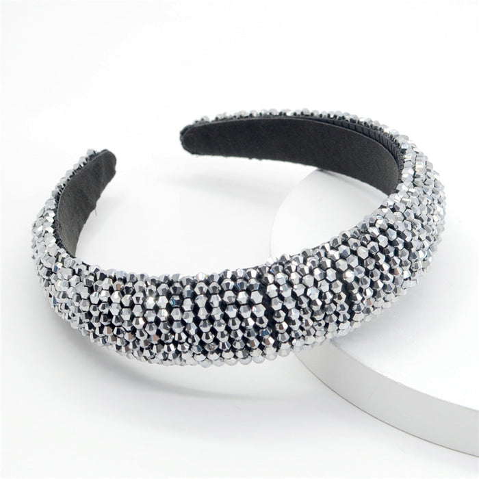Wholesale flannel sponge crystal headband JDC-HD-Yul018 Headband 雨灵 silver Wholesale Jewelry JoyasDeChina Joyas De China