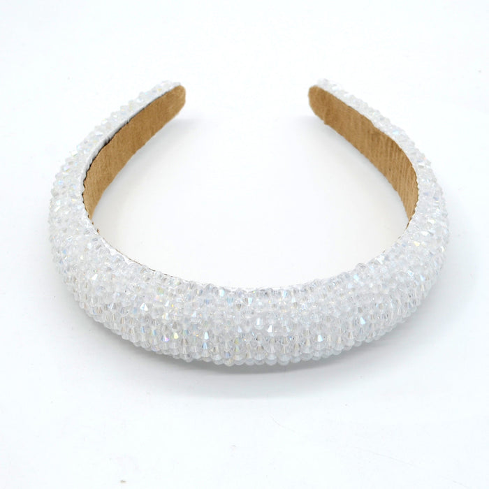 Wholesale flannel sponge crystal headband JDC-HD-Yul018 Headband 雨灵 white Wholesale Jewelry JoyasDeChina Joyas De China