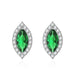 Wholesale flash diamond marquise silver plated stud earrings JDC-ES-BZ011 Earrings 标志 green Wholesale Jewelry JoyasDeChina Joyas De China