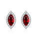 Wholesale flash diamond marquise silver plated stud earrings JDC-ES-BZ011 Earrings 标志 red Wholesale Jewelry JoyasDeChina Joyas De China