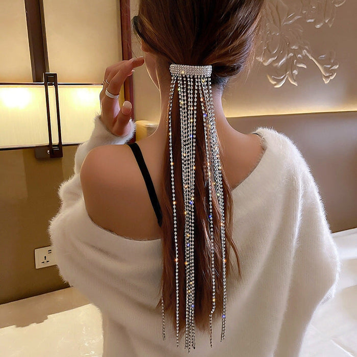 Wholesale flash diamond tassel alloy hairpin JDC-HC-BaoY004 Hair Clips 宝钰 Wholesale Jewelry JoyasDeChina Joyas De China