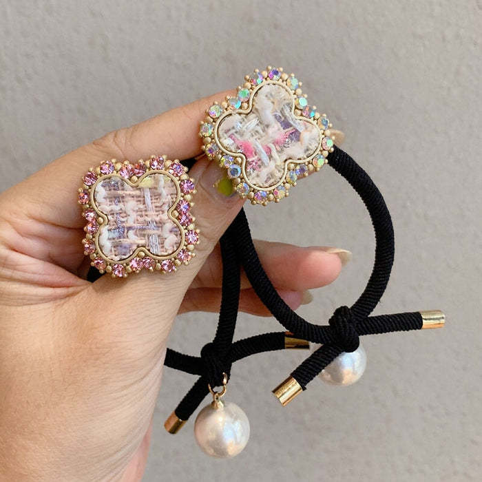 Wholesale flash drill clover head rope JDC-HS-GSFS013 Hair Scrunchies 夙尚 Wholesale Jewelry JoyasDeChina Joyas De China