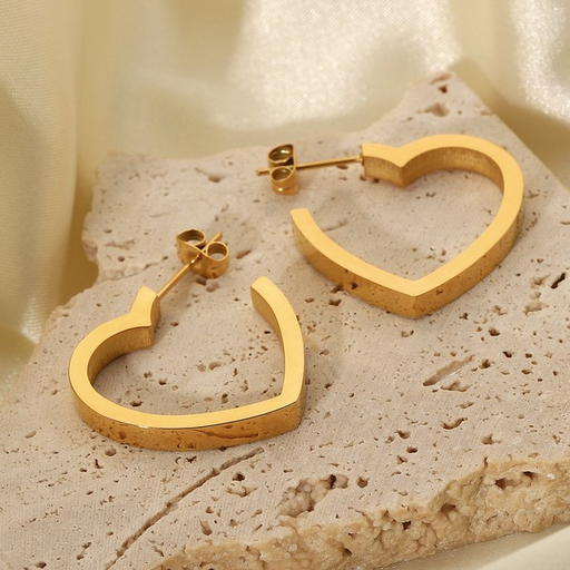 Wholesale Flat peach heart earrings JDC-ES-JD228 Earrings JoyasDeChina Wholesale Jewelry JoyasDeChina Joyas De China