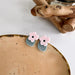 Wholesale flocking flower geometric Earrings JDC-ES-MS130 Earrings JoyasDeChina pink Wholesale Jewelry JoyasDeChina Joyas De China