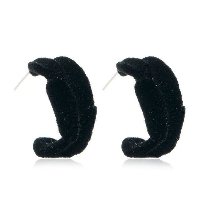Wholesale flocking niche Design Earrings JDC-ES-KQ121 Earrings JoyasDeChina Black white K Wholesale Jewelry JoyasDeChina Joyas De China