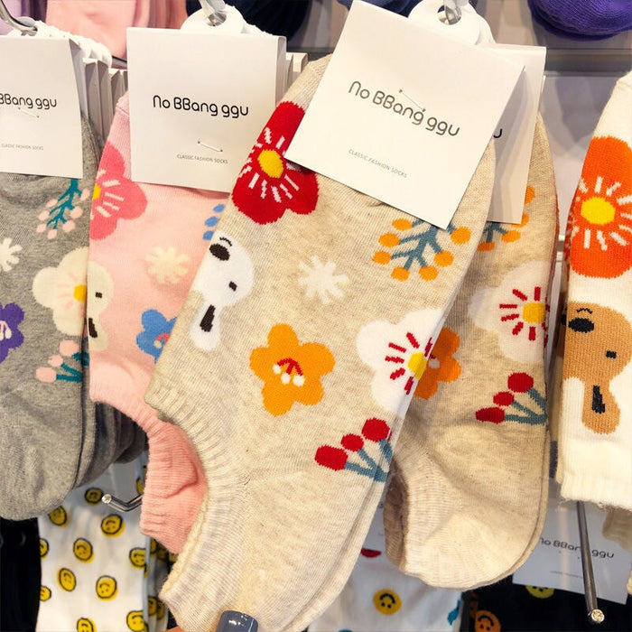 Wholesale flower boat socks anti-shedding thin cotton socks MOQ≥2 JDC-SK-XiangY002 Sock 翔域 Wholesale Jewelry JoyasDeChina Joyas De China
