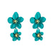 Wholesale flower double layer long green alloy earrings JDC-ES-HEM002 Earrings 和鸣 Wholesale Jewelry JoyasDeChina Joyas De China