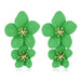 Wholesale flower double layer long green alloy earrings JDC-ES-HEM002 Earrings 和鸣 Light green Wholesale Jewelry JoyasDeChina Joyas De China