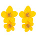 Wholesale flower double layer long green alloy earrings JDC-ES-HEM002 Earrings 和鸣 yellow Wholesale Jewelry JoyasDeChina Joyas De China