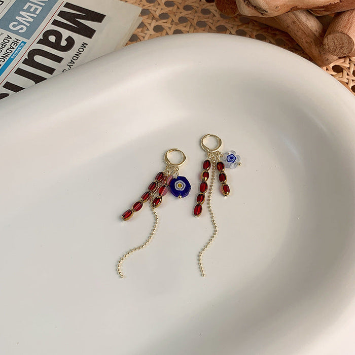 Wholesale flower earrings and Earrings JDC-ES-MS159 Earrings JoyasDeChina A red Wholesale Jewelry JoyasDeChina Joyas De China