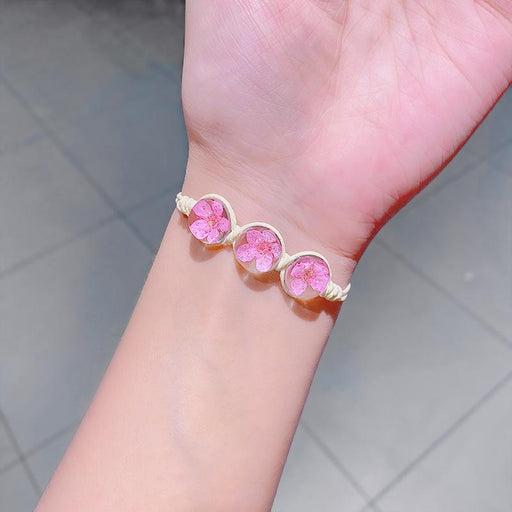 Wholesale flower glass ball bracelet JDC-JP-I152 Bracelet JoyasDeChina 8# Pink Dried Flower Glass Ball (Series 2) Wholesale Jewelry JoyasDeChina Joyas De China