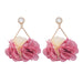Wholesale Flower Multilayer Braided Fabric Alloy Earrings JDC-ES-JL958 Earrings 氿乐 pink Wholesale Jewelry JoyasDeChina Joyas De China