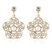 Wholesale flower Rhinestone pearl metal earrings JDC-ES-TC192 Earrings JoyasDeChina golden Wholesale Jewelry JoyasDeChina Joyas De China