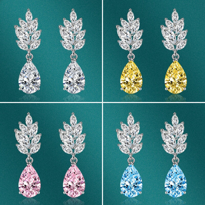 Wholesale flowers are studded with zirconium crystal silver plated earrings JDC-ES-BZ009 Earrings 标志 Wholesale Jewelry JoyasDeChina Joyas De China
