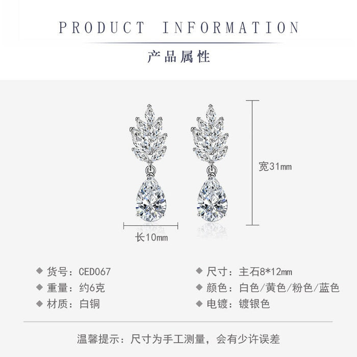 Wholesale flowers are studded with zirconium crystal silver plated earrings JDC-ES-BZ009 Earrings 标志 Wholesale Jewelry JoyasDeChina Joyas De China