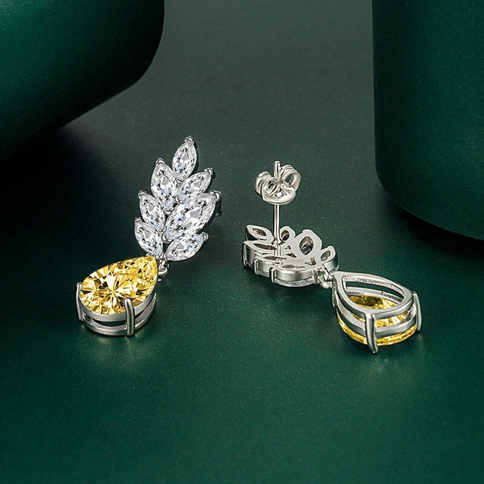 Wholesale flowers are studded with zirconium crystal silver plated earrings JDC-ES-BZ009 Earrings 标志 Wholesale Jewelry JoyasDeChina Joyas De China