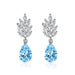 Wholesale flowers are studded with zirconium crystal silver plated earrings JDC-ES-BZ009 Earrings 标志 blue Wholesale Jewelry JoyasDeChina Joyas De China
