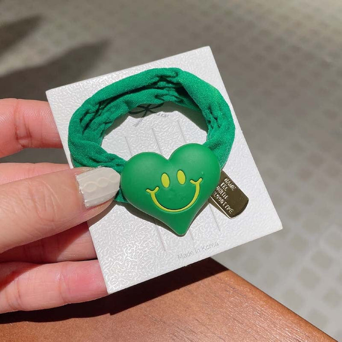 Wholesale fluorescent love smiling face Hair Scrunchies JDC-HS-GSFS006 Hair Scrunchies 夙尚 Wholesale Jewelry JoyasDeChina Joyas De China