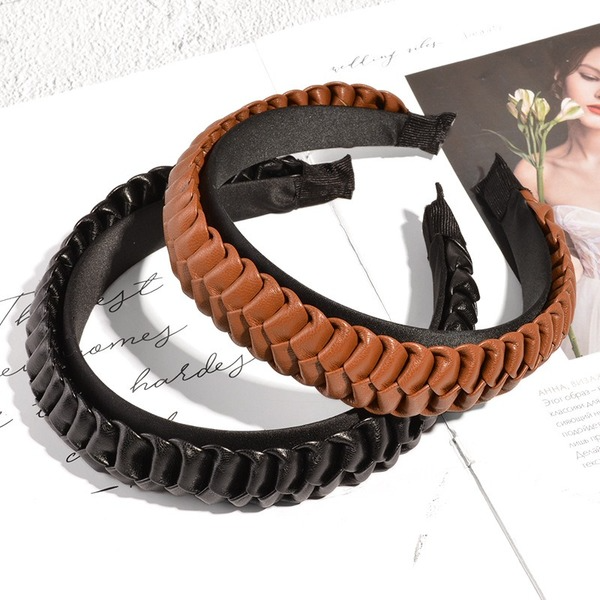 Bulk Jewelry Wholesale folded hemp braid artificial leather with toothed headband JDC-HD-K048 Wholesale factory from China YIWU China