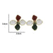 Wholesale four-leaf flower electroplated metal earrings JDC-ES-NZ027 Earrings 奈珠 Wholesale Jewelry JoyasDeChina Joyas De China