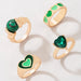 Wholesale four-piece alloy emerald love ring JDC-RS-C326 Rings 咏歌 20845 Wholesale Jewelry JoyasDeChina Joyas De China