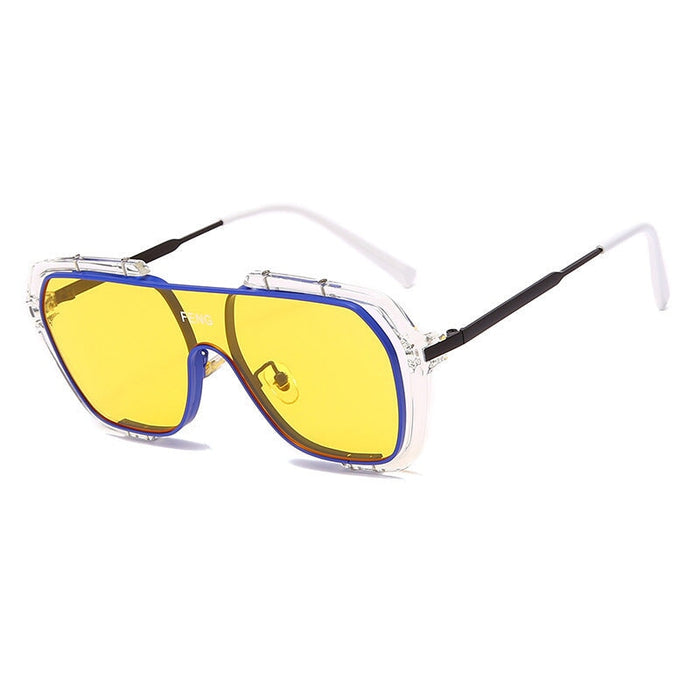 Wholesale Frameless Large Frame Resin Lens PC Metal Sunglasses JDC-SG-JinF032 Sunglasses 季丰 yellow Wholesale Jewelry JoyasDeChina Joyas De China