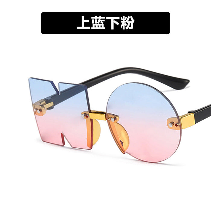 Wholesale frameless resin Sunglasses JDC-SG-KD105 Sunglasses 珂盾 blue pink as figure Wholesale Jewelry JoyasDeChina Joyas De China