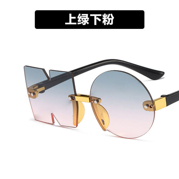 Wholesale frameless resin Sunglasses JDC-SG-KD105 Sunglasses 珂盾 green pink as figure Wholesale Jewelry JoyasDeChina Joyas De China