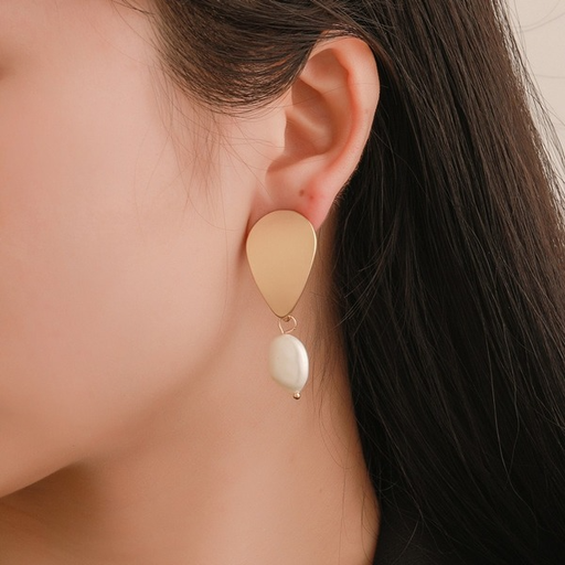 Wholesale freshwater pearl alloy earrings JDC-ES-D706 Earrings JoyasDeChina Wholesale Jewelry JoyasDeChina Joyas De China