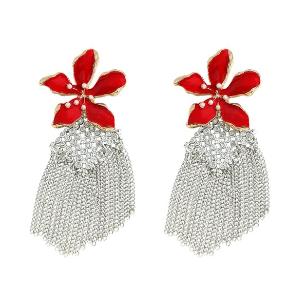 Wholesale fringed flower alloy earrings JDC-ES-V227 earrings JoyasDeChina Wholesale Jewelry JoyasDeChina Joyas De China