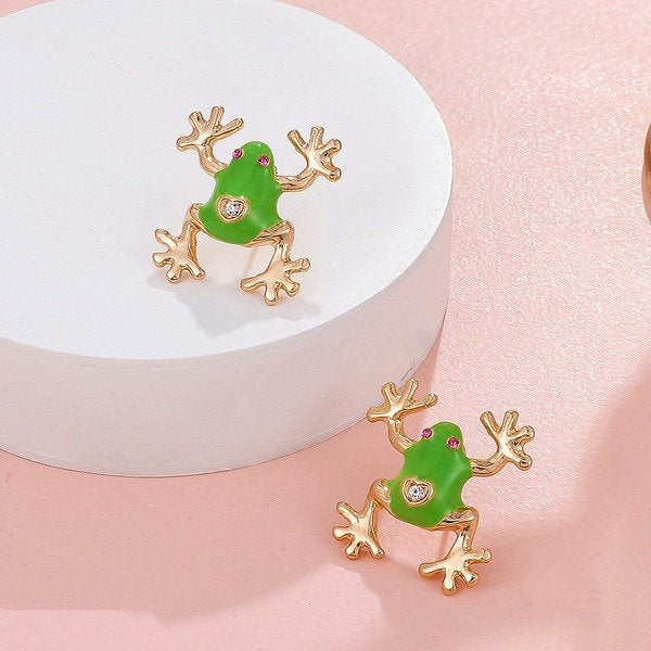 Wholesale Frog Alloy Earrings JDC-ES-A085 Earrings 妙雅 Wholesale Jewelry JoyasDeChina Joyas De China