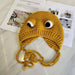 Wholesale frog wool knitted hat JDC-FH-NLS013 Fashionhat 倪罗诗 yellow Wholesale Jewelry JoyasDeChina Joyas De China