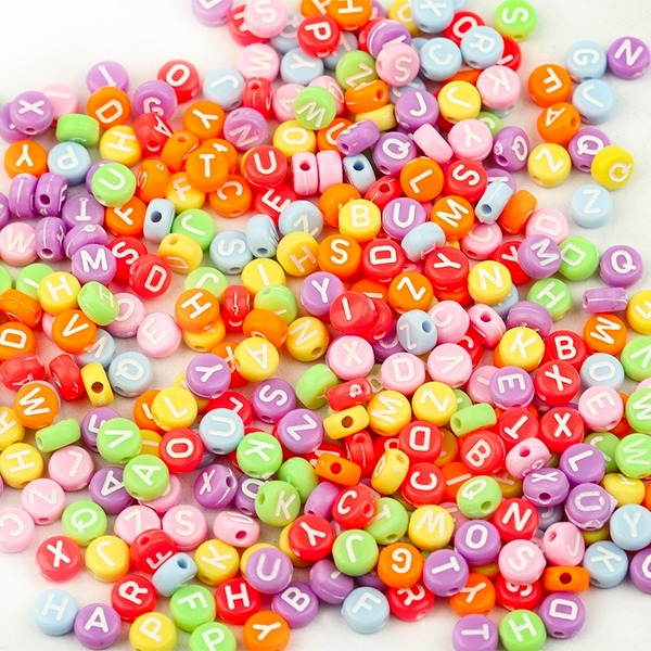 Wholesale from 2 pcs. acrylic mixed color letter beads diy beads 100pcs/pack JDC-DIY-LY003 DIY JoyasDeChina Wholesale Jewelry JoyasDeChina Joyas De China