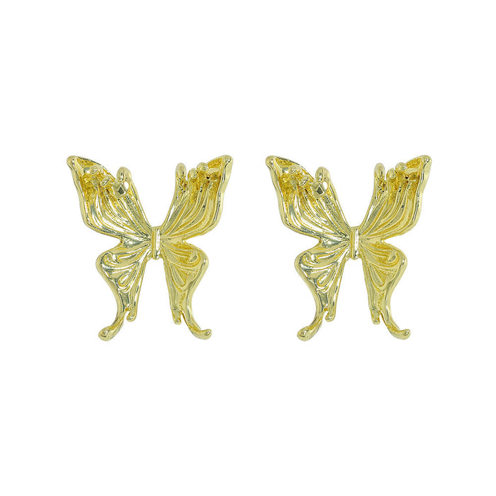 Wholesale frosted texture metal Earrings JDC-ES-JQ094 Earrings JoyasDeChina golden Wholesale Jewelry JoyasDeChina Joyas De China