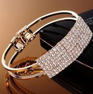 Wholesale full diamond alloy bracelet JDC-BT-RL033 Bracelet 瑞列 Golden Wholesale Jewelry JoyasDeChina Joyas De China