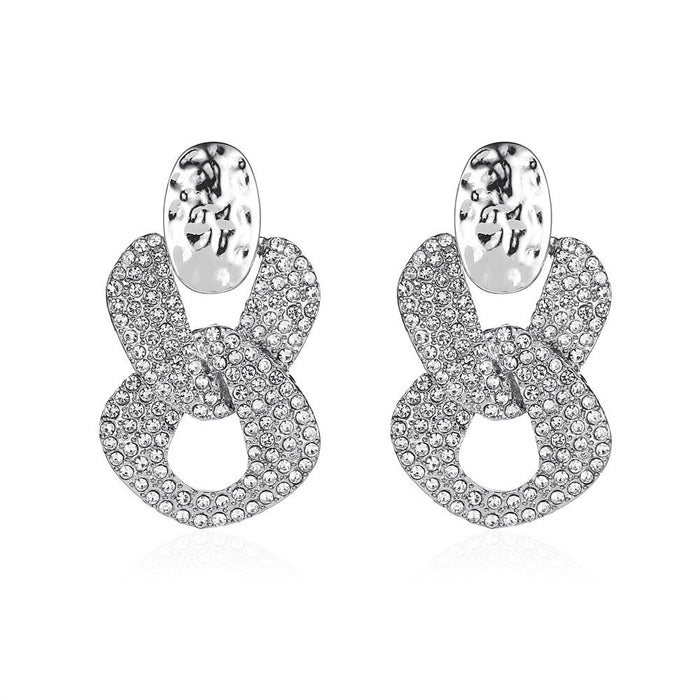 Wholesale full diamond alloy earrings JDC-ES-A092 Earrings 妙雅 2 Wholesale Jewelry JoyasDeChina Joyas De China