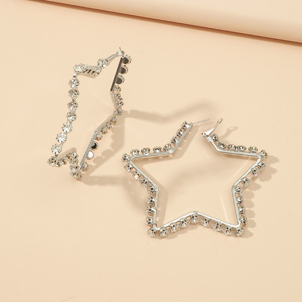 Wholesale full diamond atmosphere face thin Earrings JDC-ES-KQ061 Earrings JoyasDeChina Wholesale Jewelry JoyasDeChina Joyas De China