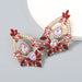 Wholesale full diamond drop-shaped alloy earrings JDC-ES-JL066 Earrings JoyasDeChina red Wholesale Jewelry JoyasDeChina Joyas De China
