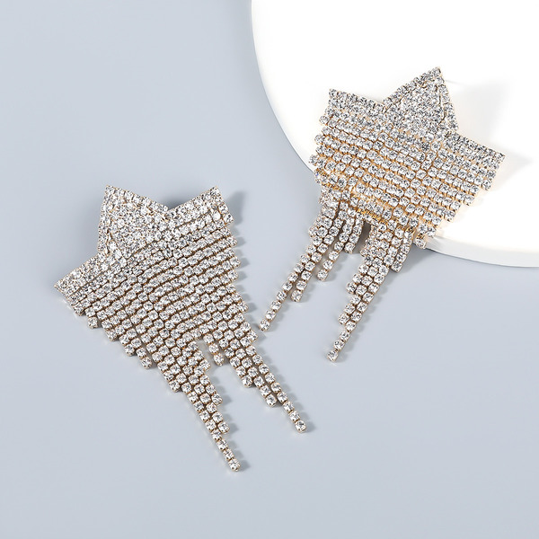 Wholesale full diamond geometric Tassel Earrings JDC-ES-JL513 Earrings JoyasDeChina Wholesale Jewelry JoyasDeChina Joyas De China