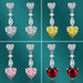 Wholesale full diamond heart long tassel yellow silver plated earrings JDC-ES-BZ014 Earrings 标志 Wholesale Jewelry JoyasDeChina Joyas De China