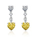 Wholesale full diamond heart long tassel yellow silver plated earrings JDC-ES-BZ014 Earrings 标志 Yellow Wholesale Jewelry JoyasDeChina Joyas De China
