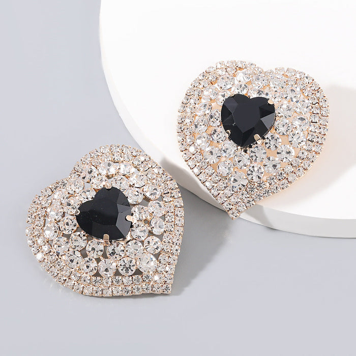 Wholesale full diamond Love Earrings JDC-ES-JY009 Earrings JoyasDeChina Golden Wholesale Jewelry JoyasDeChina Joyas De China