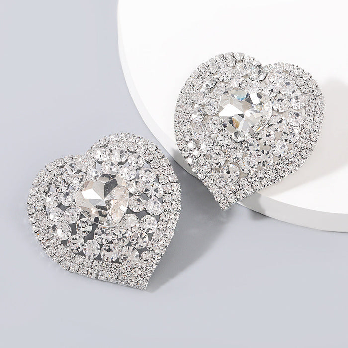 Wholesale full diamond Love Earrings JDC-ES-JY009 Earrings JoyasDeChina silver Wholesale Jewelry JoyasDeChina Joyas De China