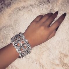 Wholesale full diamond pattern rhinestone bracelet JDC-BT-Xins002 Bracelet 心饰 Silver Wholesale Jewelry JoyasDeChina Joyas De China