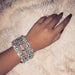 Wholesale full diamond pattern rhinestone bracelet JDC-BT-Xins002 Bracelet 心饰 Silver Wholesale Jewelry JoyasDeChina Joyas De China
