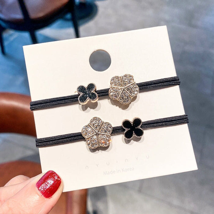 Wholesale full drill clover head rope JDC-HS-ZY003 Hair Scrunchies 紫芸 Wholesale Jewelry JoyasDeChina Joyas De China